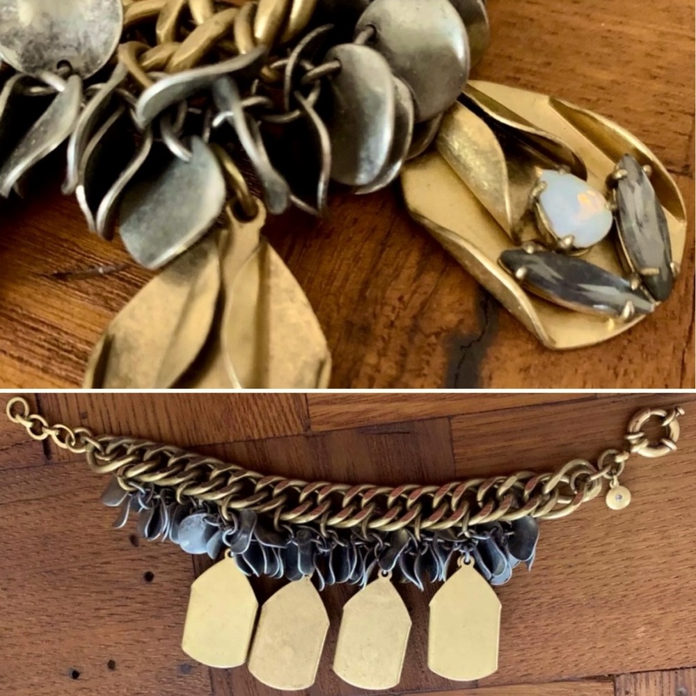 J.CREW COLLECTION Simulated Gemstones Chunky Charm Bracelet